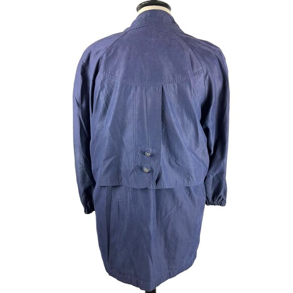 Vintage 80's Navy Blue Rainshedder Jacket, Women's Size 14W - Picture 6 of 13